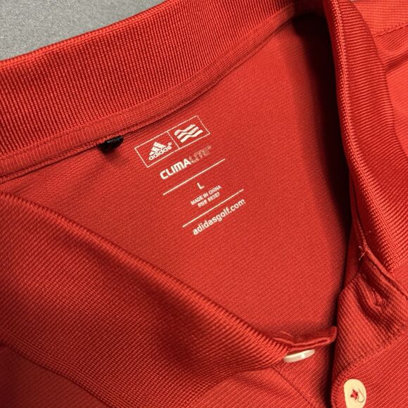 Adidas Climalite Men Polo Shirt Red Short Sleeve Collared Golf Light Size Large - Picture 2 of 10
